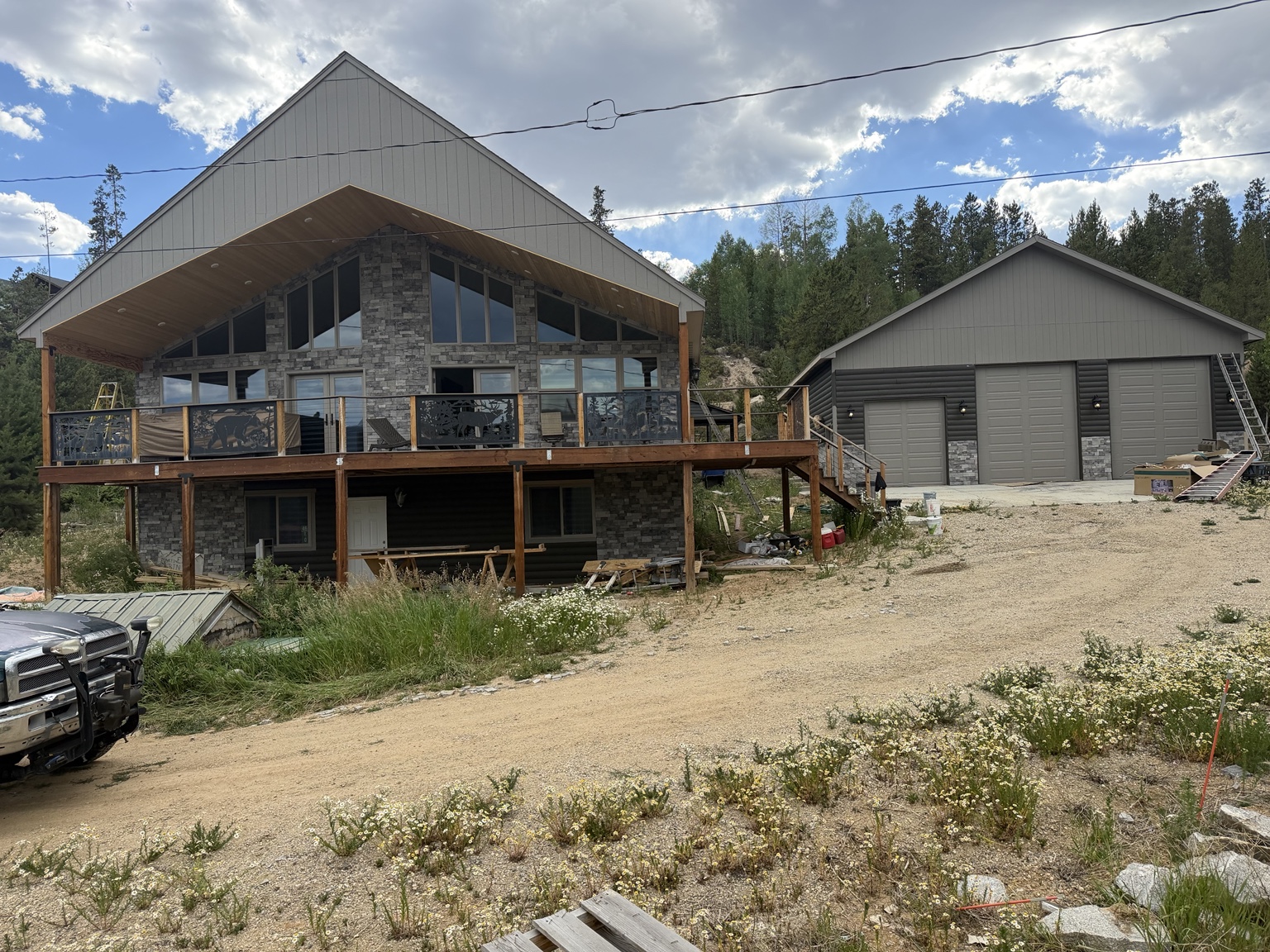 Completed mountain home painting and staining project